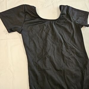 Womens Black Short Sleeve Leotard - size M